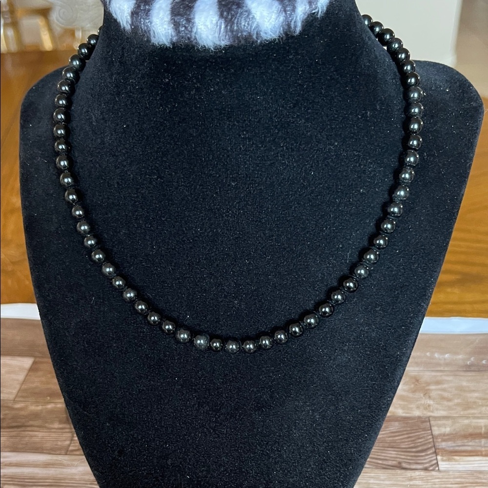 Trifari Black Beaded Necklace